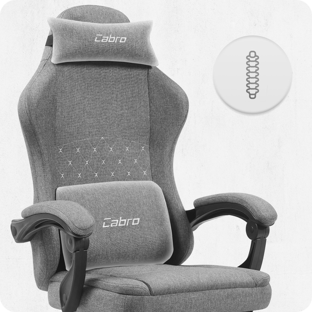 Fotel gamingowy Cabro C503 Szary Czarny Tkanina