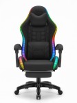 Fotel gamingowy C501 Czarny LED Tkanina