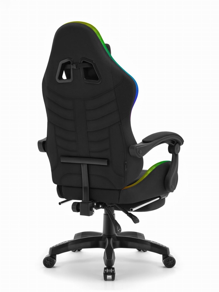 Fotel gamingowy C501 Czarny LED Tkanina
