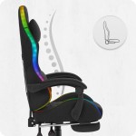 Fotel gamingowy C501 Czarny LED Tkanina