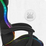 Fotel gamingowy C501 Czarny LED Tkanina
