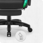 Fotel gamingowy C501 Czarny LED Tkanina