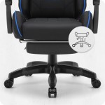 Fotel gamingowy C501 Czarny Niebieski Tkanina