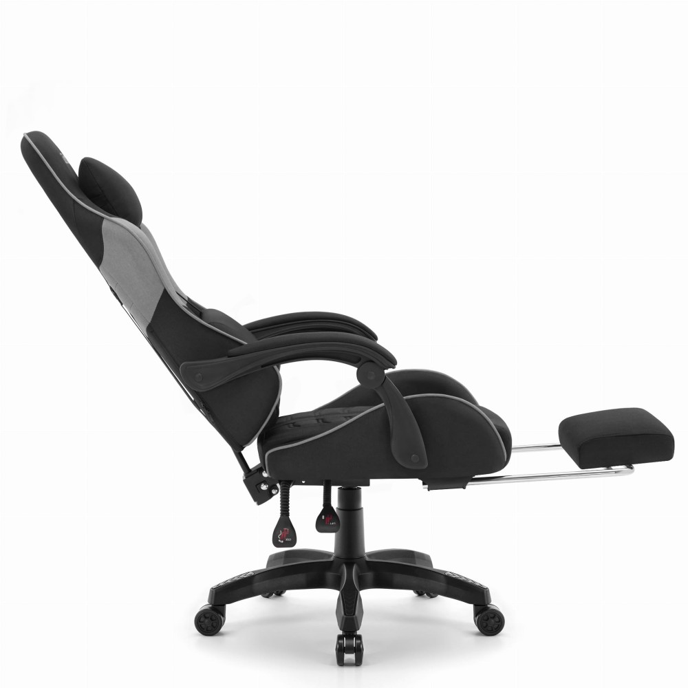 Fotel gamingowy C501 Czarny Szary Tkanina