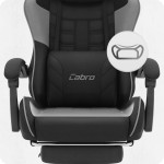 Fotel gamingowy C501 Czarny Szary Tkanina