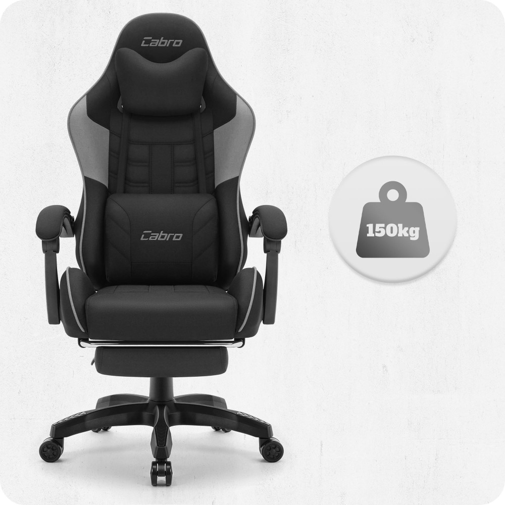 Fotel gamingowy C501 Czarny Szary Tkanina