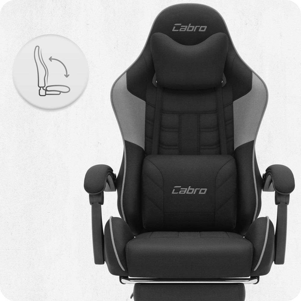 Fotel gamingowy C501 Czarny Szary Tkanina