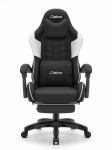 Fotel gamingowy C501 Czarny Biały Tkanina