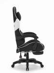 Fotel gamingowy C501 Czarny Biały Tkanina