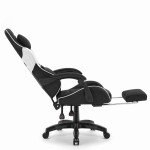 Fotel gamingowy C501 Czarny Biały Tkanina