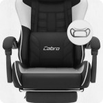 Fotel gamingowy C501 Czarny Biały Tkanina
