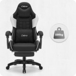 Fotel gamingowy C501 Czarny Biały Tkanina
