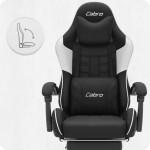 Fotel gamingowy C501 Czarny Biały Tkanina