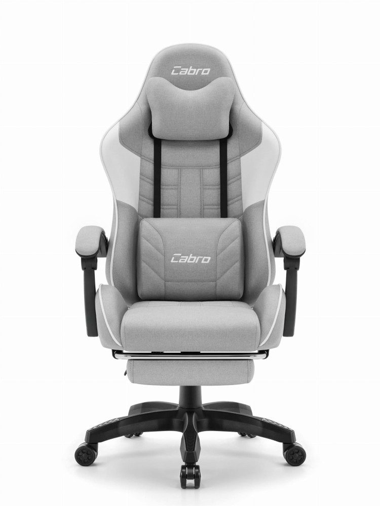 Fotel gamingowy C501 Szary Biały Tkanina