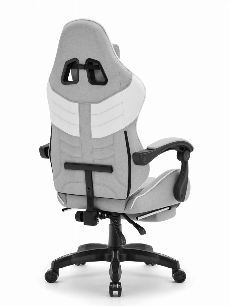 Fotel gamingowy C501 Szary Biały Tkanina