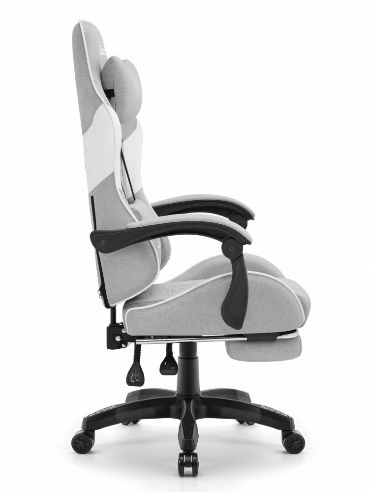 Fotel gamingowy C501 Szary Biały Tkanina