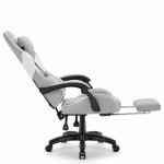 Fotel gamingowy C501 Szary Biały Tkanina