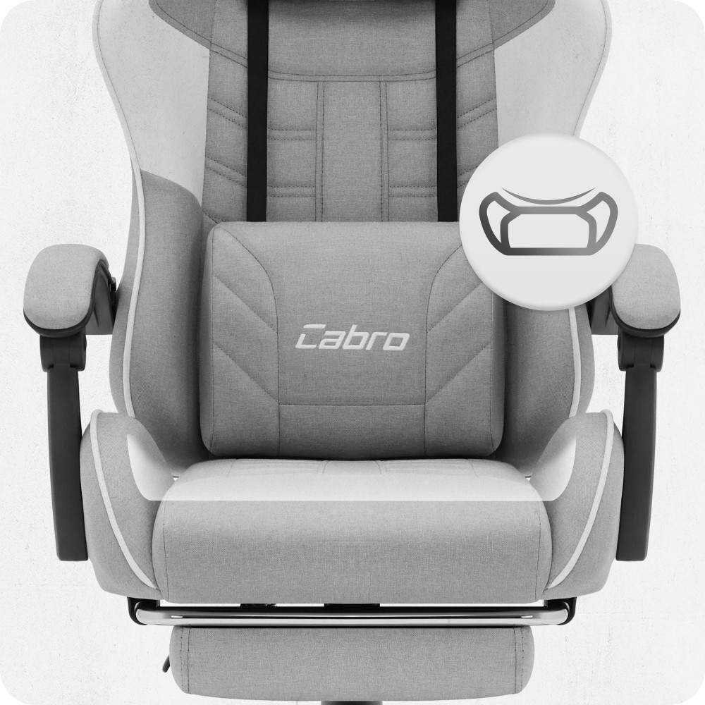 Fotel gamingowy C501 Szary Biały Tkanina