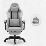 Fotel gamingowy C501 Szary Biały Tkanina