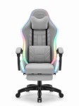 Fotel gamingowy C501 Szary LED Tkanina