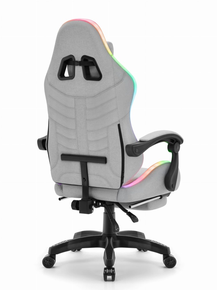 Fotel gamingowy C501 Szary LED Tkanina