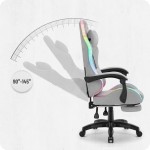 Fotel gamingowy C501 Szary LED Tkanina