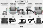 Fotel gamingowy C501 Szary LED Tkanina