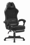 Outletowy Fotel gamingowy Cabro C504 Czarny - Szary Tkanina