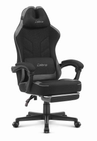 Outletowy Fotel gamingowy Cabro C504 Czarny - Szary Tkanina