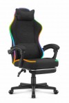 Fotel gamingowy C502 Czarny LED Tkanina