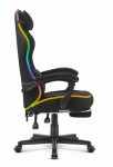 Fotel gamingowy C502 Czarny LED Tkanina
