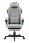 Fotel gamingowy C502 Szary LED Tkanina