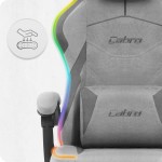Fotel gamingowy C502 Szary LED Tkanina