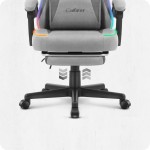 Fotel gamingowy C502 Szary LED Tkanina