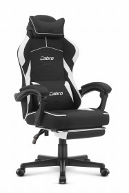 Outletowy Fotel gamingowy Cabro C502 Czarny - Biały Tkanina