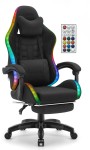 Fotel gamingowy C501 Czarny LED Tkanina