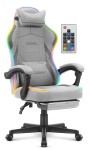 Fotel gamingowy C502 Szary LED Tkanina