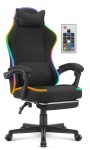 Fotel gamingowy C502 Czarny LED Tkanina