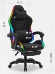 Fotel gamingowy C501 Czarny LED Tkanina