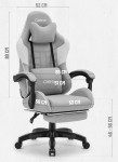 Fotel gamingowy C501 Szary Biały Tkanina