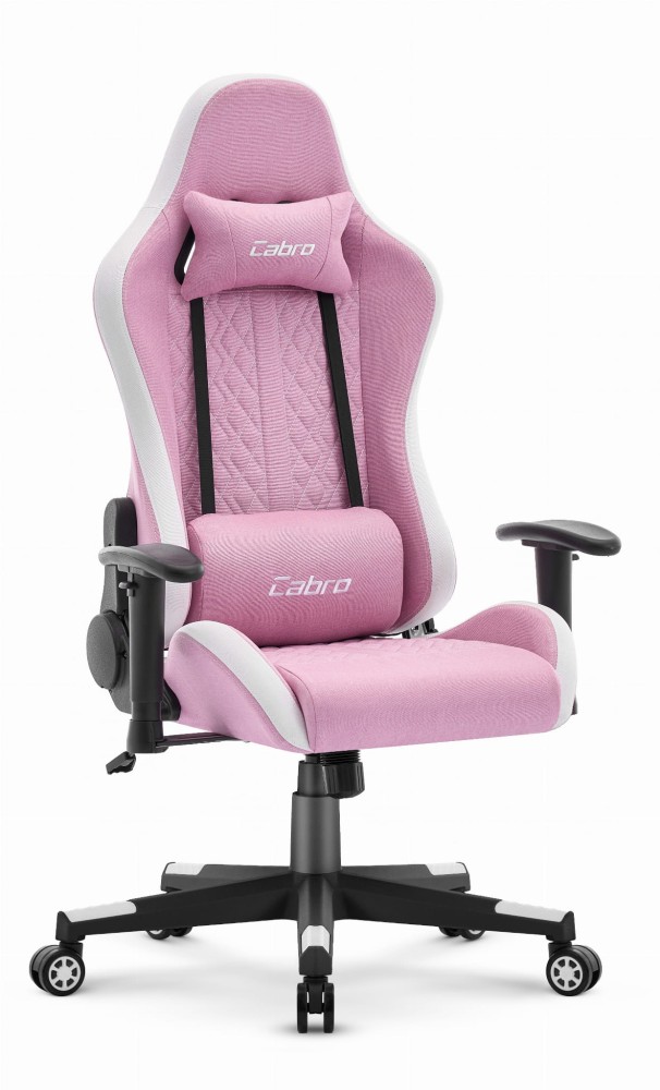Fotel biurowy Cabro C508 Pink White Różowy Biały Tkanina