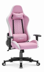 Fotel biurowy Cabro C508 Pink White Różowy Biały Tkanina   
