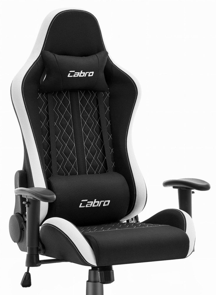 Fotel biurowy Cabro C508 Black White Czarny Biały Tkanina