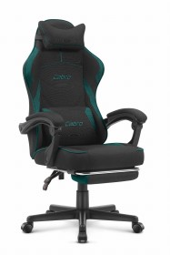 Outletowy Fotel gamingowy Cabro C502 Czarny - Zielony Tkanina